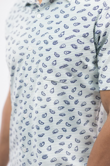 Boatyard Shuckers Stripe Harvey Collared Shirt