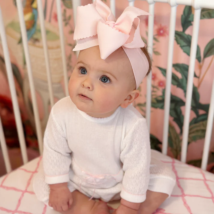 Swiss Floral Paty Knit Romper