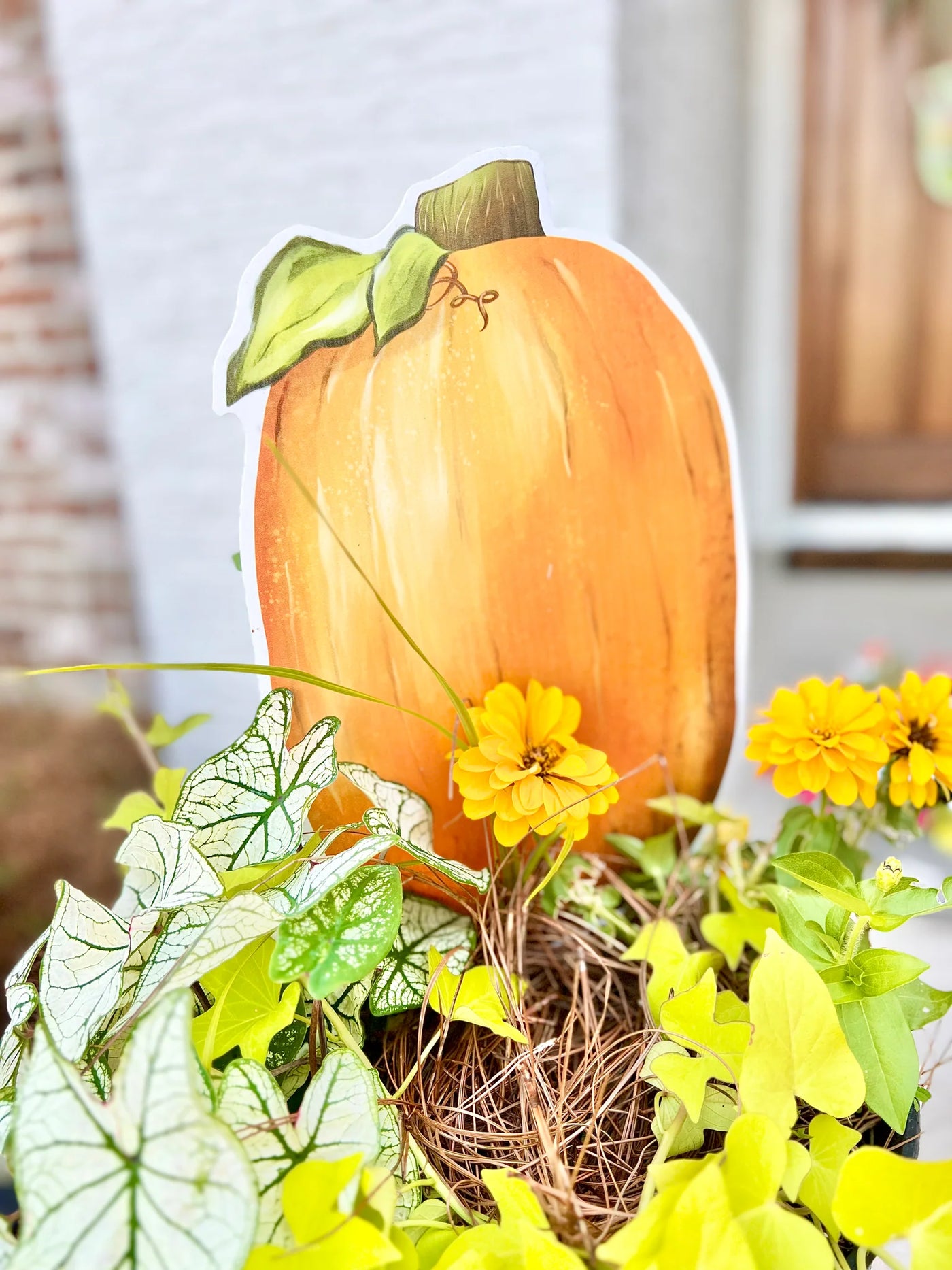 Mini Watercolor Tall Pumpkin Yard Sign